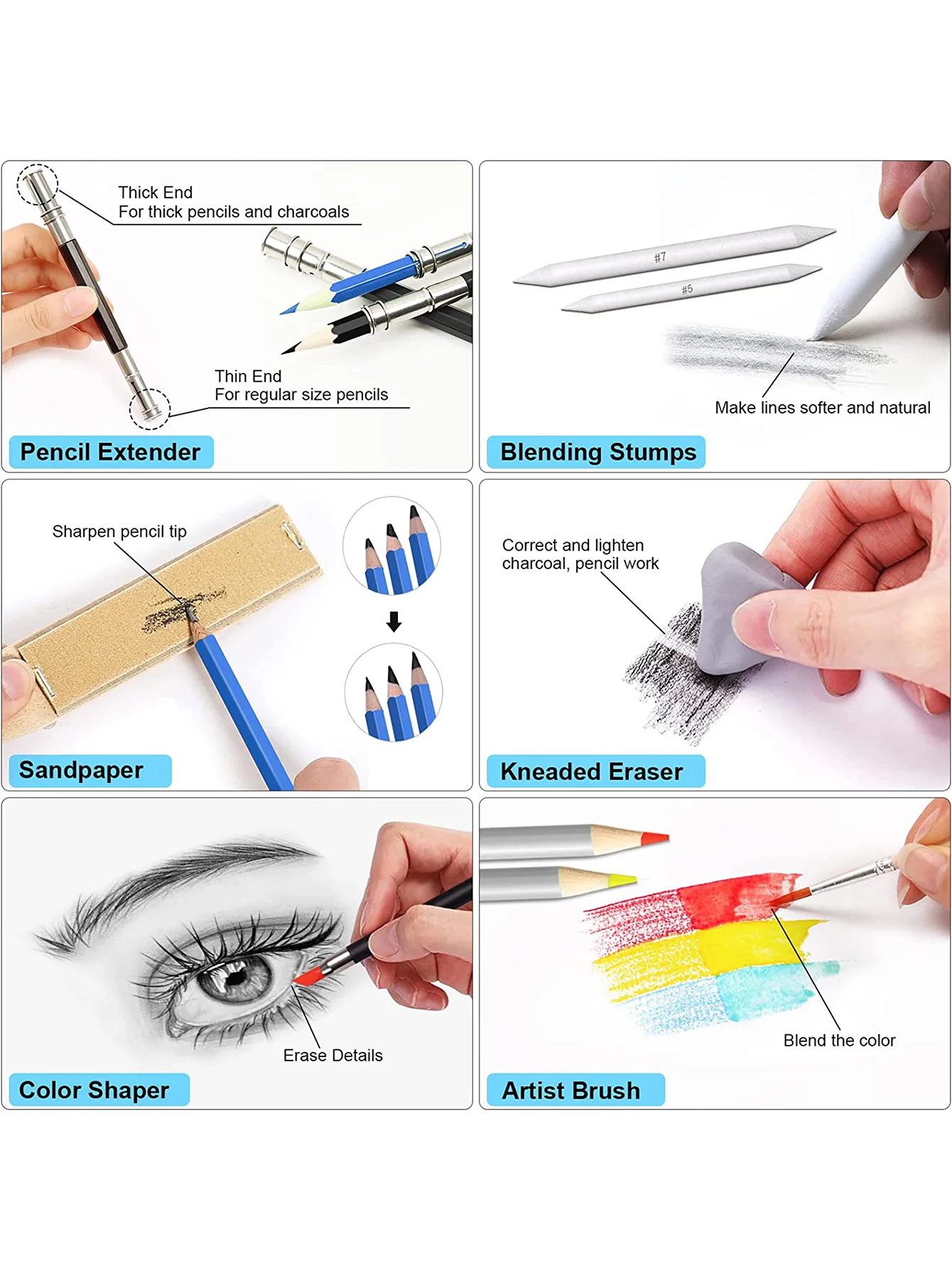 Bview Art 83 Pack Stuff ดินสอศิลปะที่หลากหลาย Sketching Art Set สําหรับผู้เริ่มต้นศิลปินมืออาชีพวัยรุ่นผู้ใหญ่