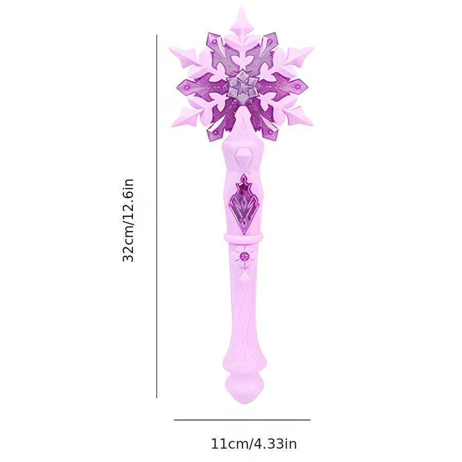 Princess Snow Wand ของเล่น Snowflake Light Sound Sticks เด็กคอสเพลย์ Fairy Girls Glowing Wands คริสต์มาสฮาโลวีนของเล่นเด็ก