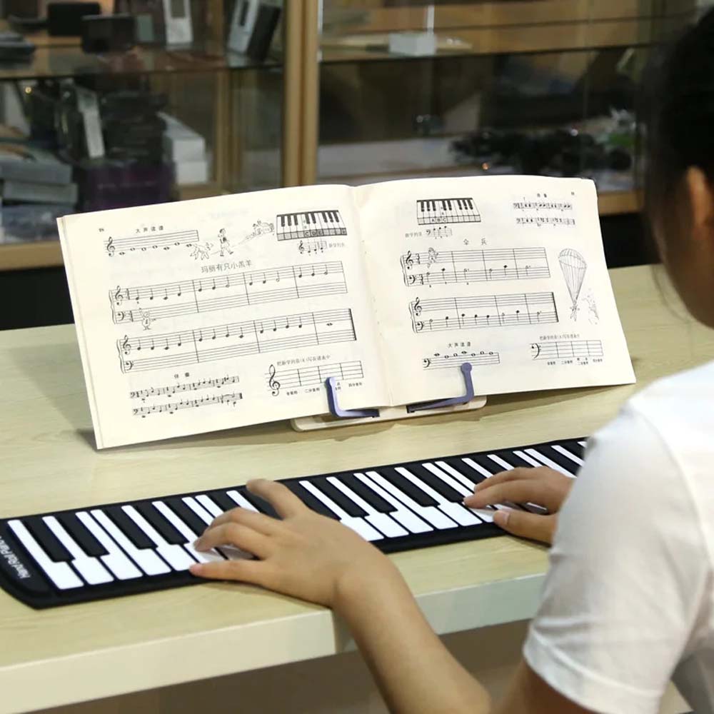 1 soporte de música portátil plegable, soporte de lectura compacto, adecuado para tabletas, libros, música, teléfonos móviles