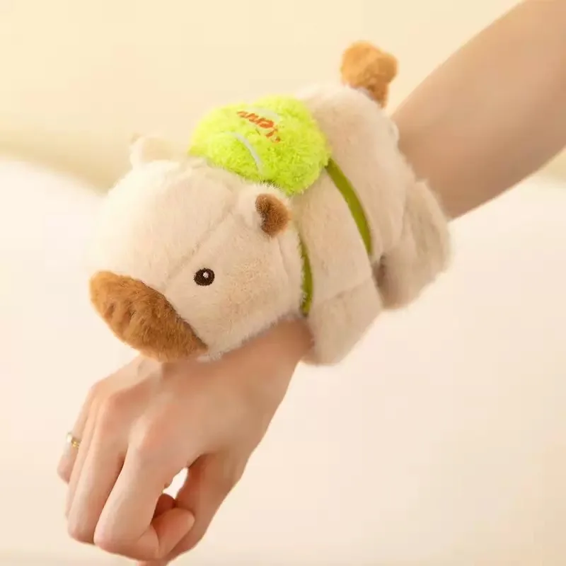 Mooie Capybara Animal Slap Snap Wrap Polsbandje Armband Pluche Knuffeldier Kawaii Capybara Hand Ring Polsbandje Kid Grappig Speelgoed