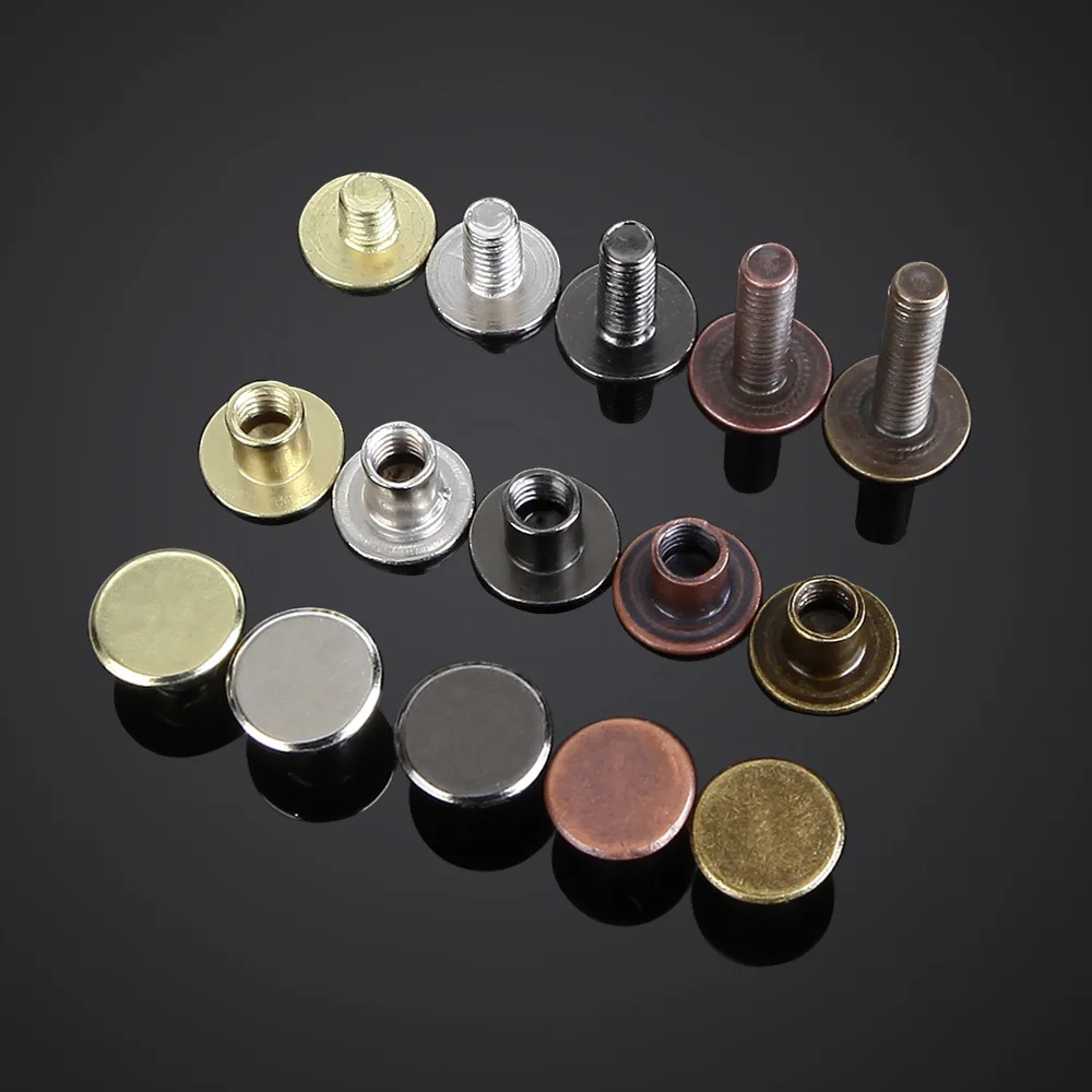 M4 Recipe Album Screw Accessories Nail Rivet Ledger Nail Copper Plated Flat Head Screw Binding Nail 6 Rings Binder Accessories