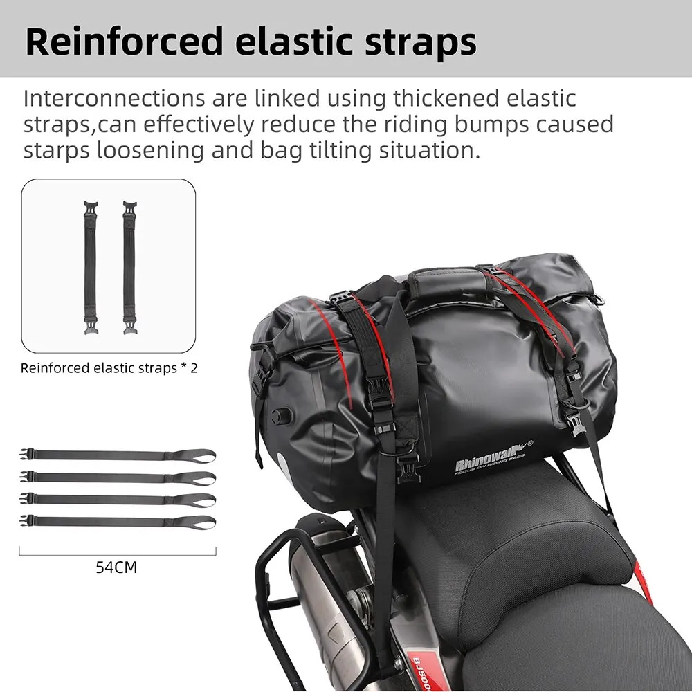 ラインストーン付きバイクバッグ,45l,防水,PVC,サドルバッグ,耐久性,ドライラゲッジ,アウトドア,バイク,アクセサリー