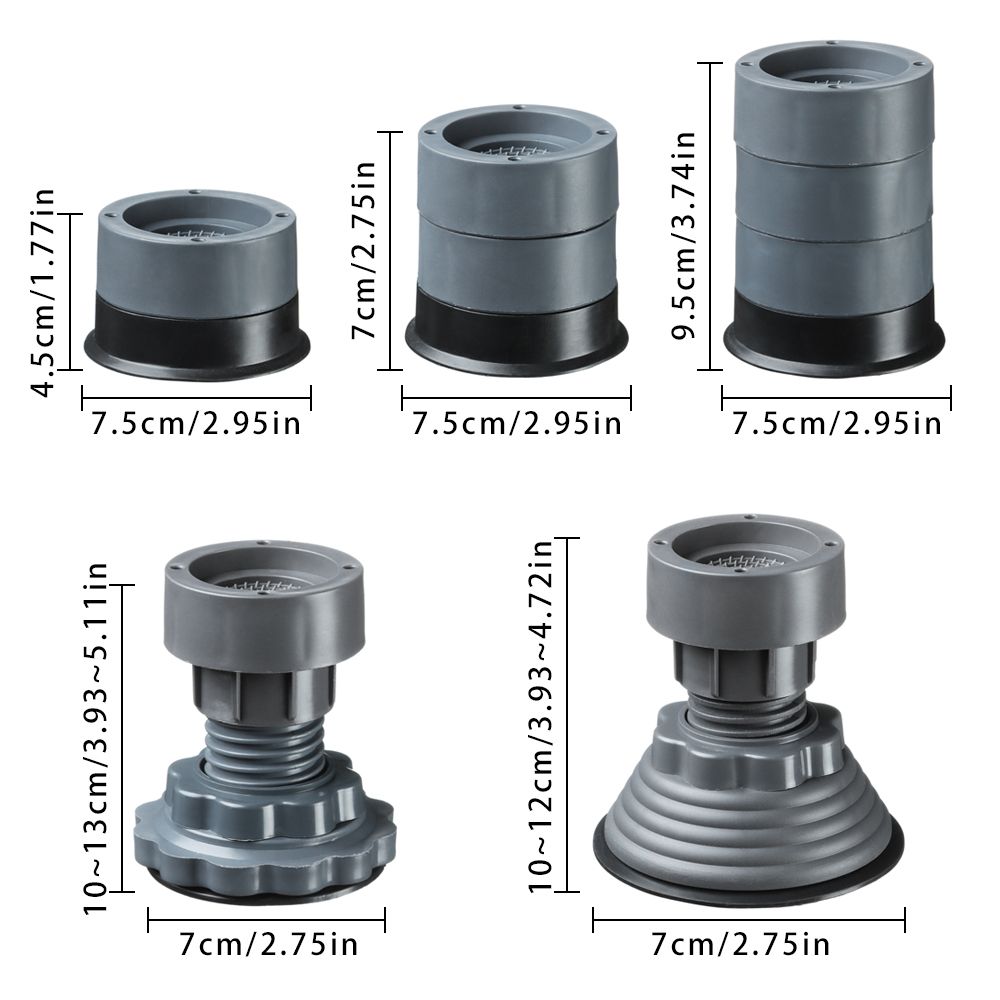 Universal Table Chair Anti Slip Stabilizer Dryer Support Heightening Pad Washing Machine Washer Feet Pads