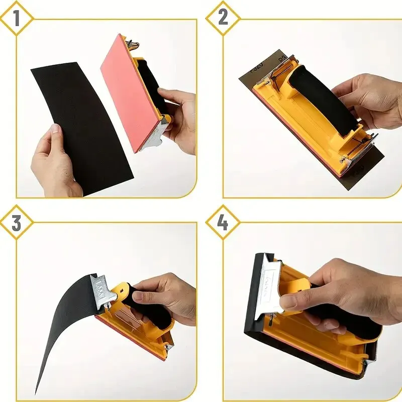 1 pezzo di supporto per carta vetrata strumenti per lucidare la parete carta vetrata in plastica piastra di ferro supporto per carta vetrata manico in spugna supporto per sabbia