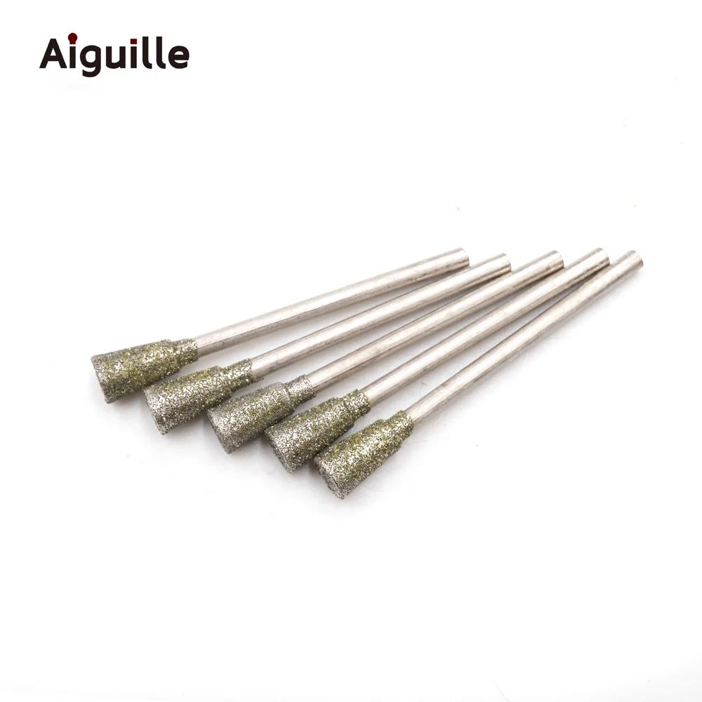 C7 20 Stuks 2.35Mm Shank Diamant Slijpen Burr Tanden Slijpen Bits Jade Steen Slijpen Punt Jade Steen Peeling Polijsten bits