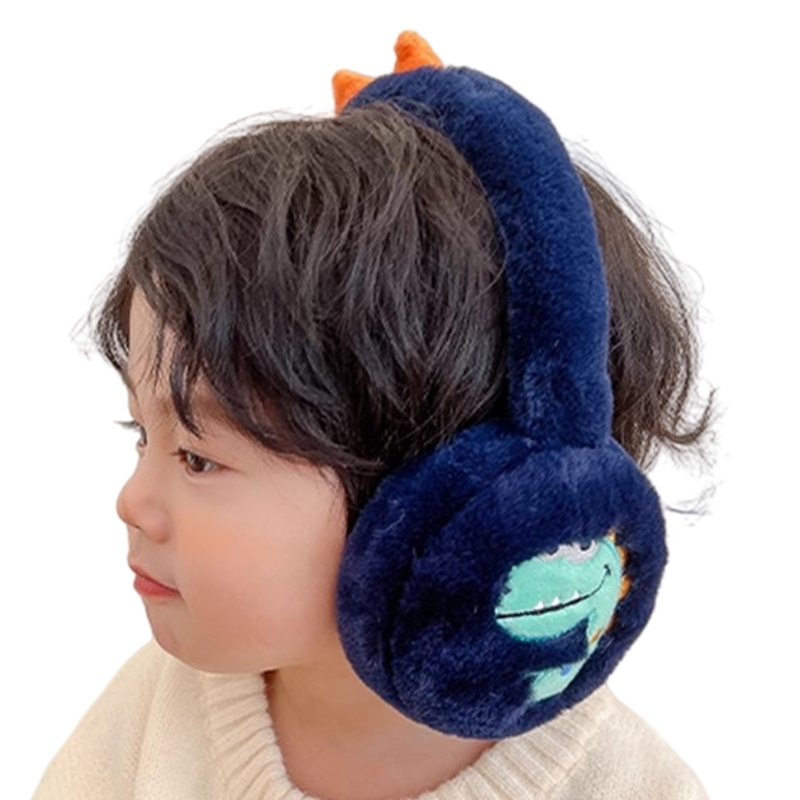 Orejeras felpa para niños y niñas, orejeras dinosaurios dibujos animados, cubiertas cálidas para orejas para envío