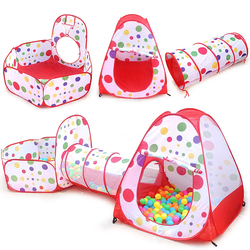 3 In 1 어린이 공 풀 아기 Ballon 놀이터 휴대용 어린이 텐트 공 구덩이 크롤링 터널 아이 놀이터 마당 Rooom 풀 선물
