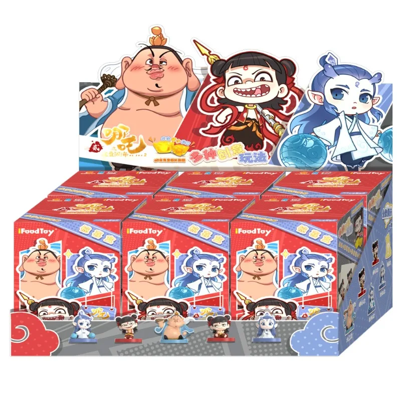 Película Ne Zha 2 figura de acción Nezha Ao Guang Ao Bing Tai Yi figura de acción de Anime sorpresa caja ciega ornamento periférico regalos para niños