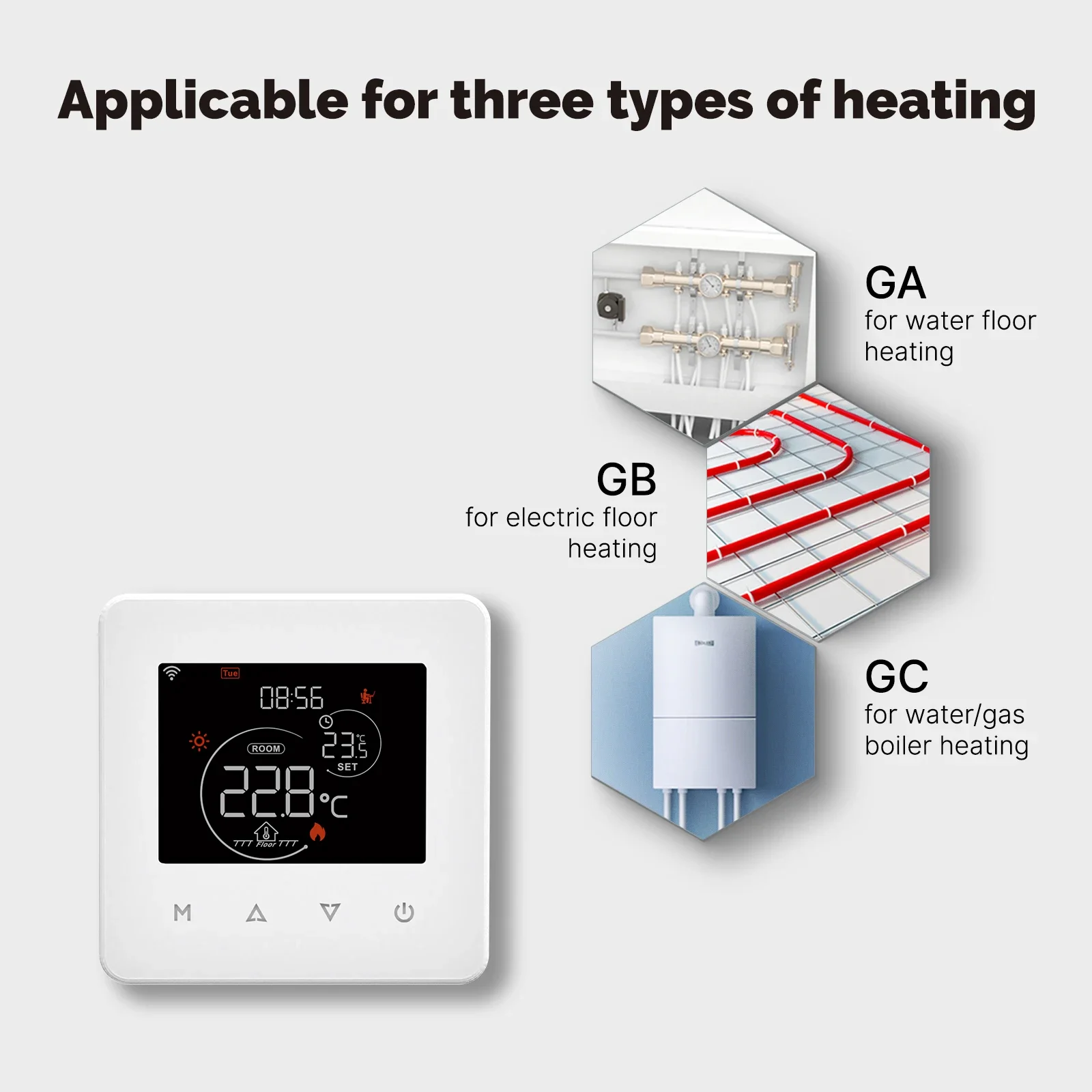 Termostato WiFi Tuya, controlador de temperatura ambiente, calefacción de suelo eléctrico/agua, caldera de Gas, Control por aplicación, funciona con Alexa y Google Home