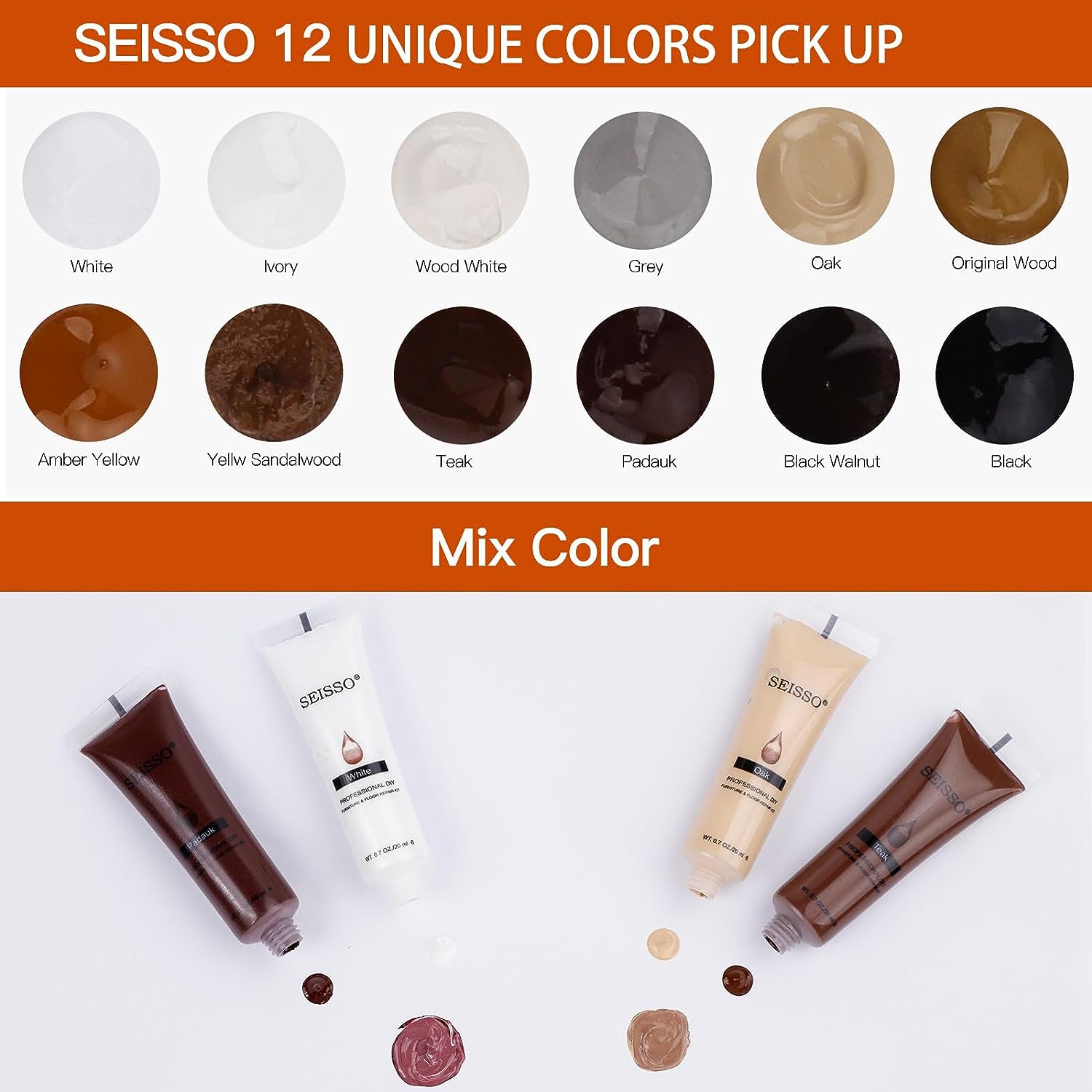 สีไม้ซ่อมเฟอร์นิเจอร์คืนคราบเครื่องหมายฝาครอบพื้นผิวรอยขีดข่วนสําหรับพื้นไม้ตาราง Oak ตู้ประตูวีเนียร์วอลนัท