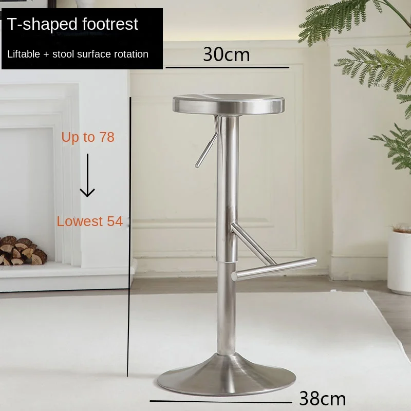 Silla de Bar minimalista moderna, asiento de pie alto de acero inoxidable, taburetes de mostrador de tienda de té con leche, soporte de carga estable, muebles de restaurante