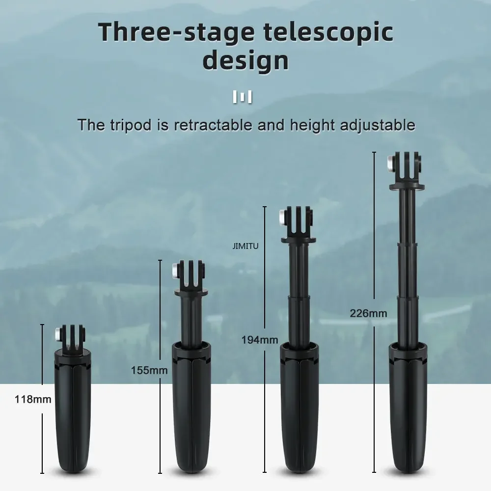 Trípode plegable para Gopro Vlog, Mini monopié portátil para Go Pro Hero 11, 10, 8, 7, sesión negra, accesorio para Cámara de Acción Osmo