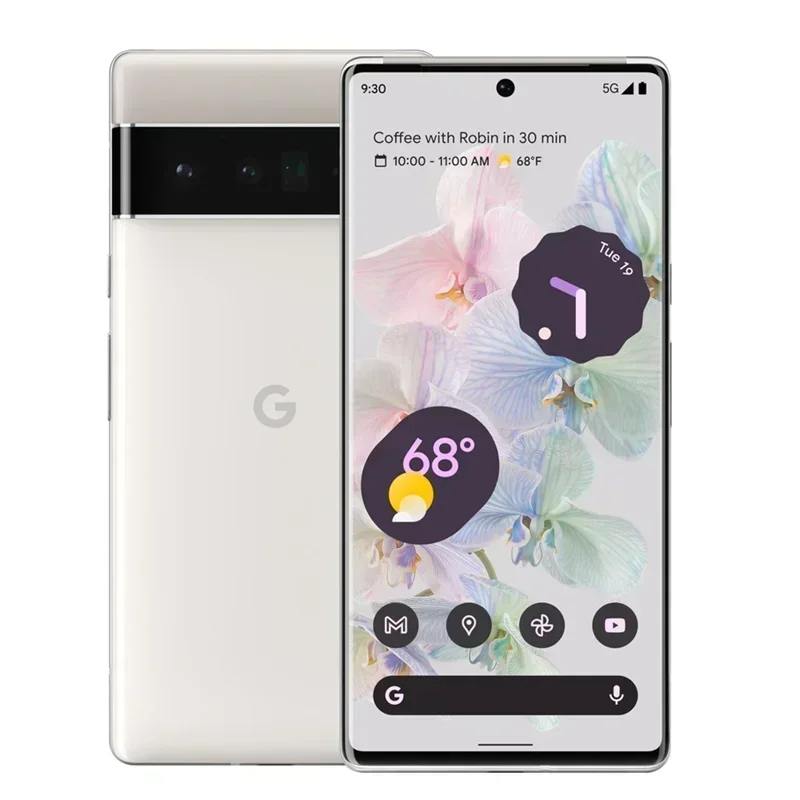 Google Pixel 6 Pro teléfono móvil 128GB/256 ROM 12GB RAM móvil 6,71 "Smartphone Triple 50MP, 48MP y 12MP NFC + funda/Protector de pantalla
