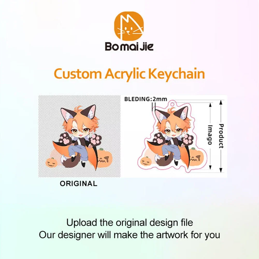 CUSTOM พวงกุญแจการ์ตูนอะคริลิค Key CHAIN Photo ที่กําหนดเองอะนิเมะ Charms โฮโลแกรม CLEAR ส่วนบุคคล Designer พวงกุญแจรถ
