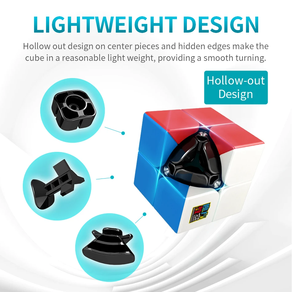 Moyu meilong2 2x2x2 cubo mágico meilong cubo de velocidade sem adesivos quebra-cabeça presente das crianças adulto educacional profissional brinquedos fidget