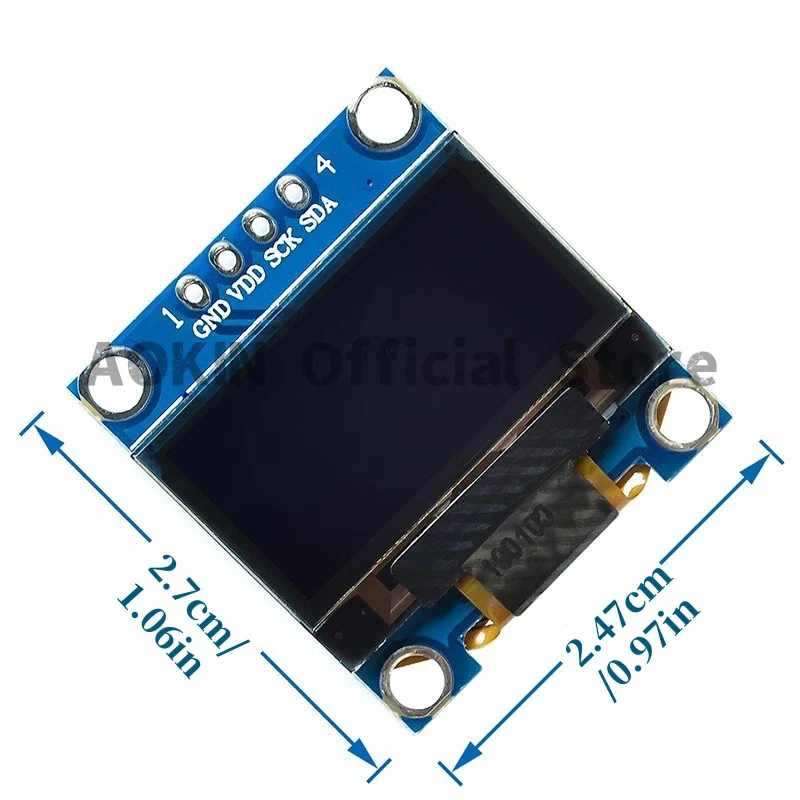 0.96 インチ OLED ディスプレイ画面モジュール SSD1306 I2C IIC SPI シリアル 128x64 3.3V-5V ブルー/ブルー イエロー/ホワイト Arduino ESP32 ESP8266 用