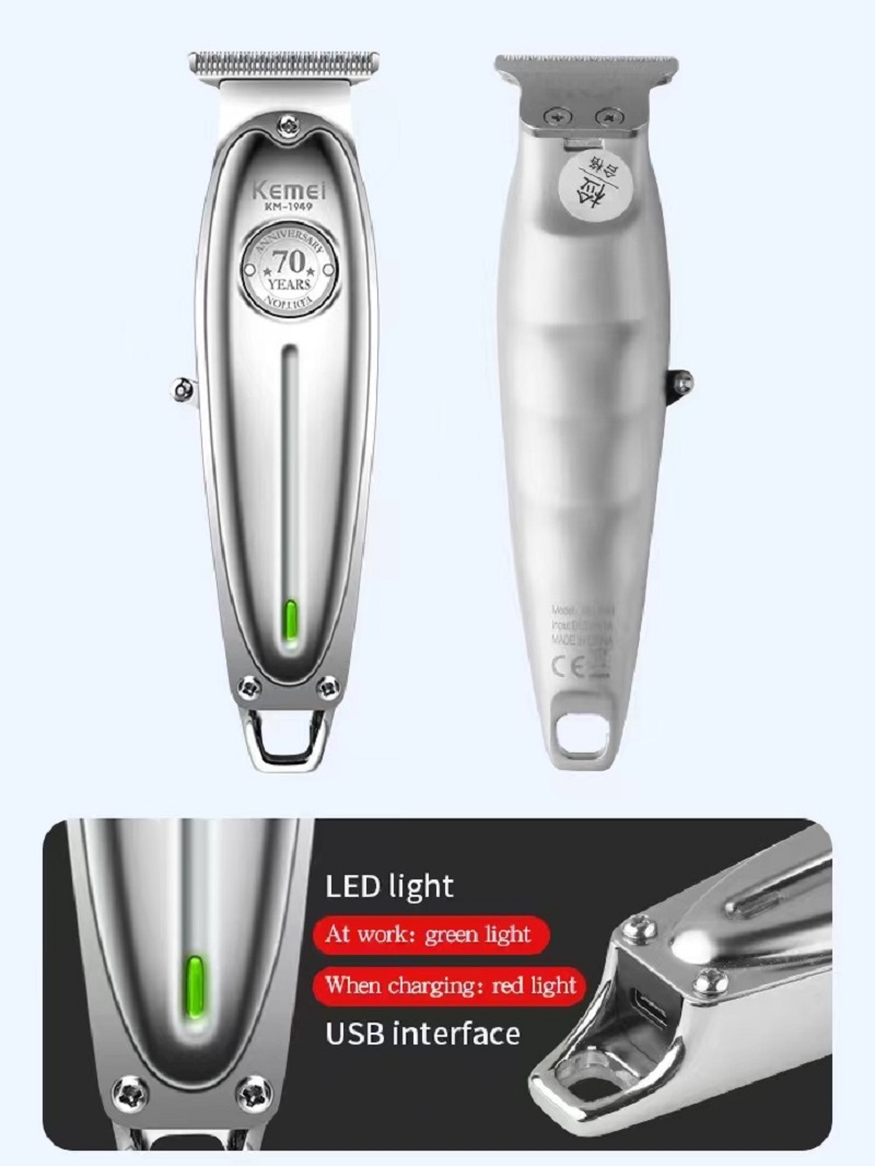 Kemei akumulatorowe nożyczki fryzjerskie trymer maszynka do włosów mężczyźni maszynka do strzyżenia maszynka do strzyżenia włosów KM-1949