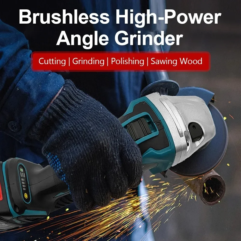 Amoladora angular sin escobillas de 125mm, batería de iones de litio, corte inalámbrico, pulido para batería Makita de 18V