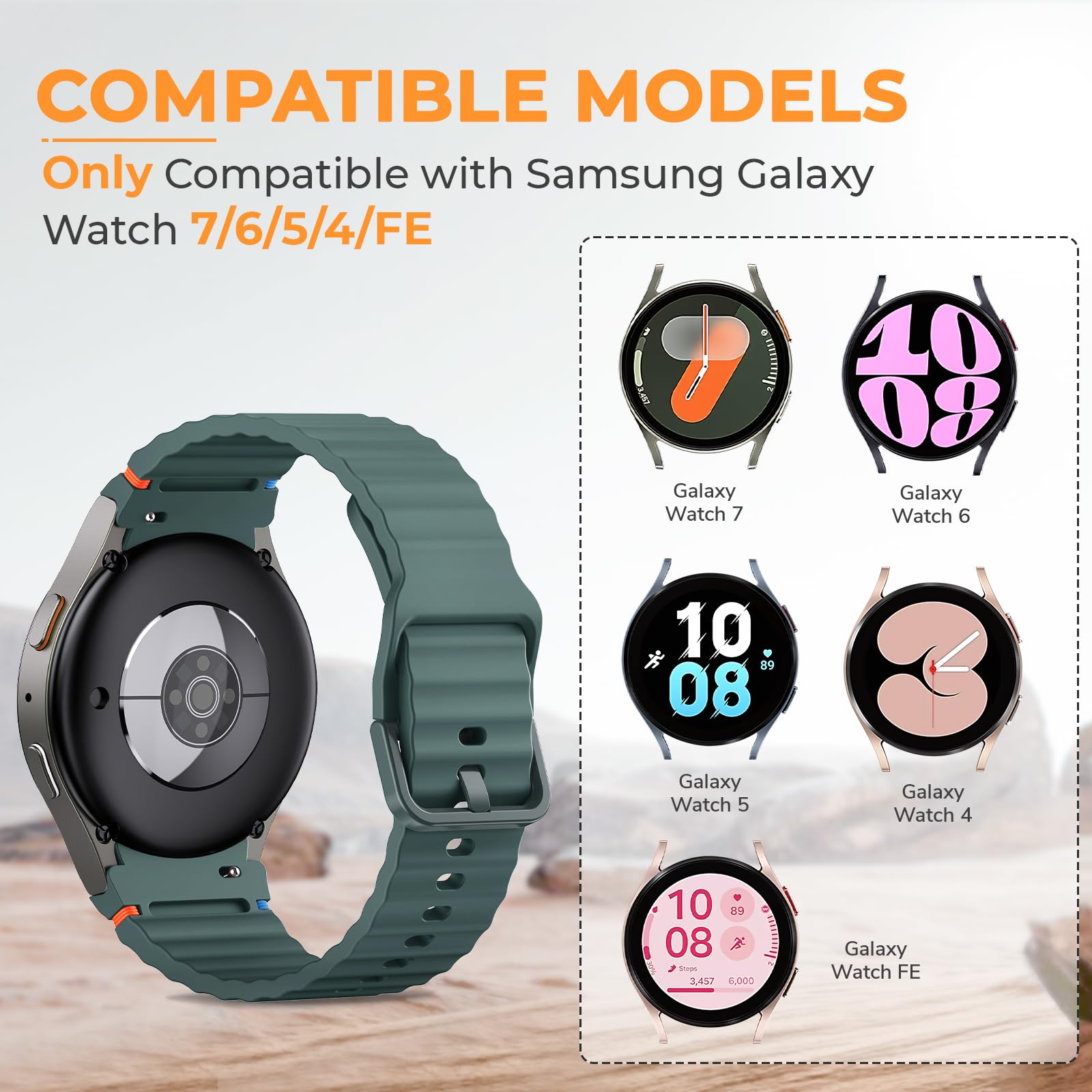 Cinturino per orologio senza gap cinturino in silicone per Samsung Galaxy Watch 7 6 5 4 40mm 44mm 42mm 44mm, Galaxy Watch FE/6 4 Classic 43 47 42 46mm