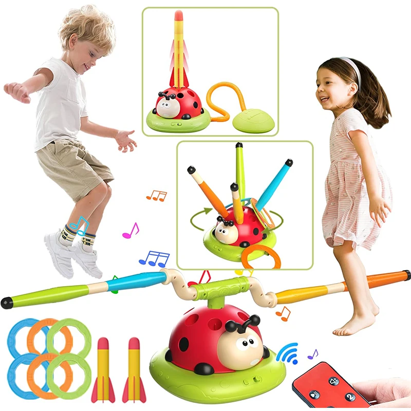 3 estilos joaninha lançador de foguetes corda máquina de pular virola jogo brinquedo multifuncional entretenimento esportivo ao ar livre educacional