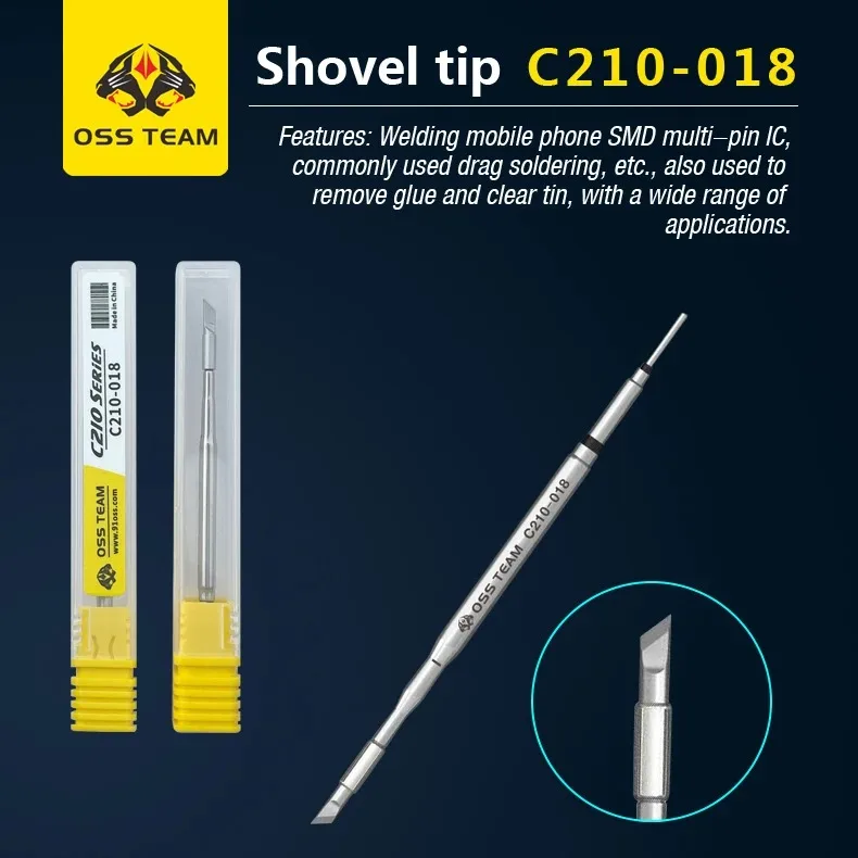 OSS Team C210 C245 Tip for Soldering Iron Replacement Press-on Tips Welding Equipment Tool Cautin Sting for T210 T245 T80P HS-02