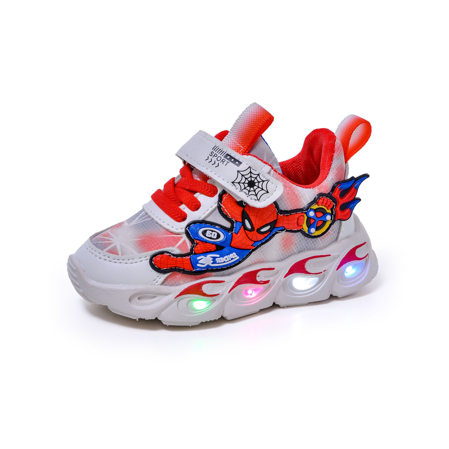 Disney mode Spiderman bébé garçons baskets printemps/automne chaussures pour enfants éclairé Sneaker à la mode enfants garçon chaussures de ville
