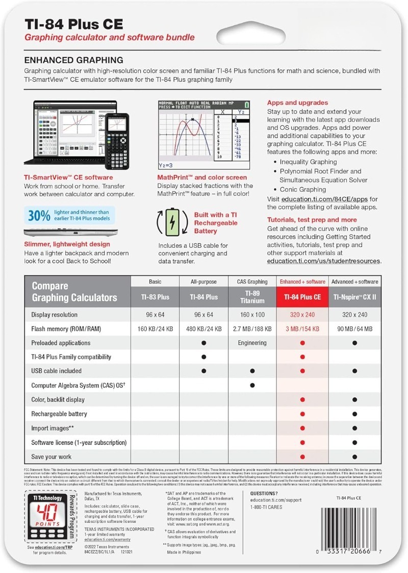 Furniture-TI-84 Plus CE Color Graphing Calculator, Teal (Metallic)-Authenticity.-Graphing