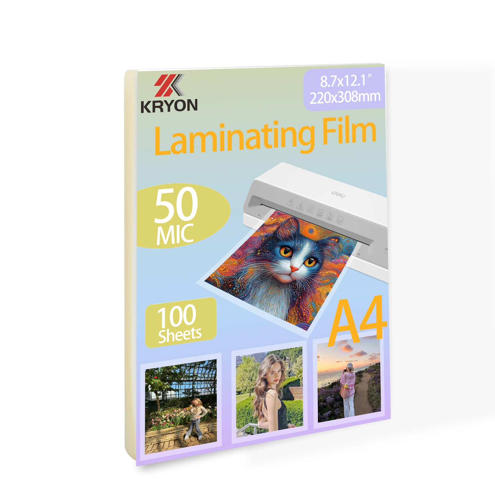 Confezione da 100 fogli di laminazione A4, buste di laminazione termiche da 8,7x12,1 pollici, pellicola di laminazione con spessore 50 microfoni