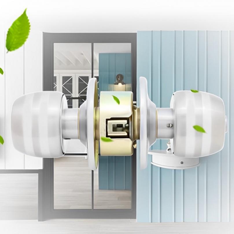 Aço inoxidável 60mm Center Pitch - Row Doors Lock para WC/Quarto/Porta de madeira com alças redondas