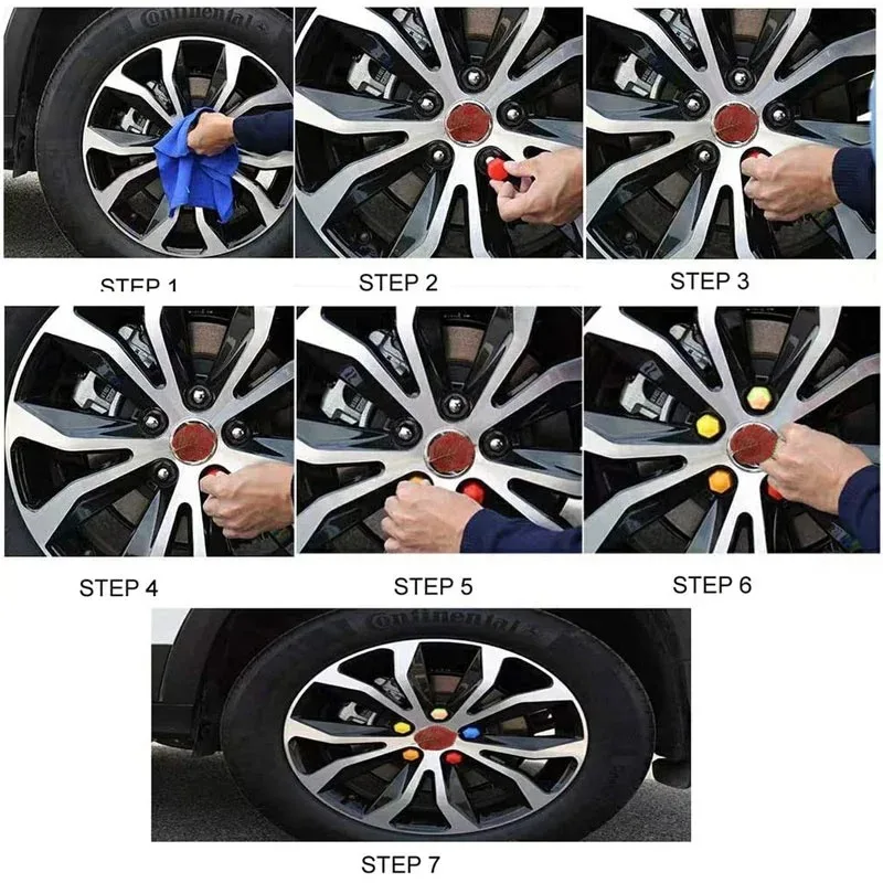20 piezas tapas de tuercas de rueda de coche cubierta de tornillo de cubo automático 17mm 19mm 21mm llantas de perno decoración Exterior protección de enchufe especial a prueba de polvo