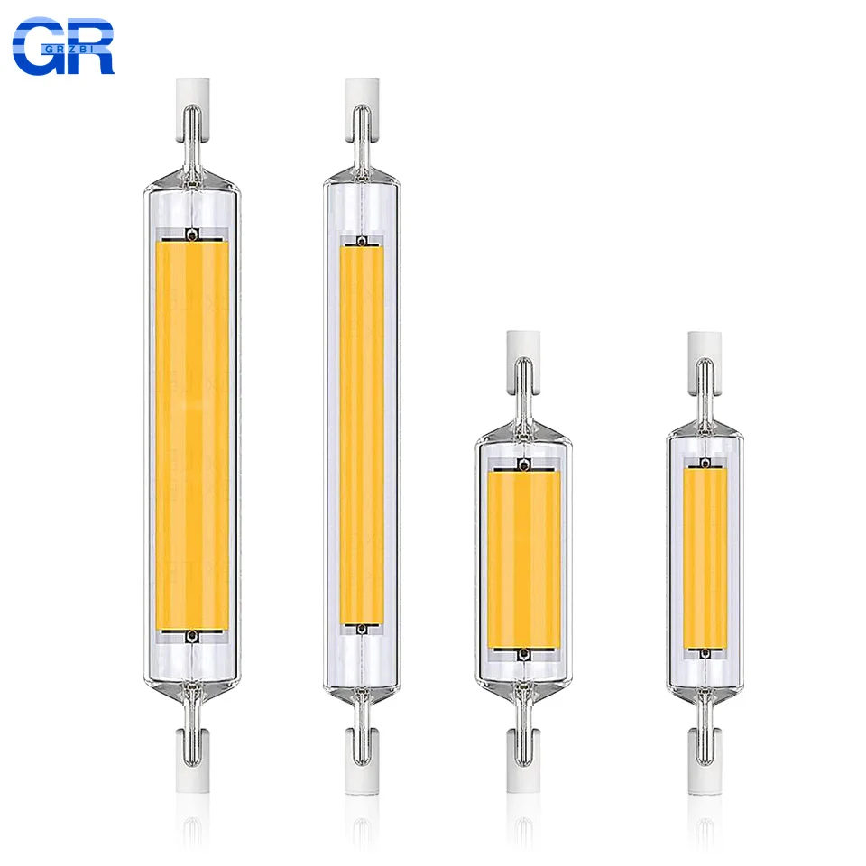 Alta potencia 5W 10W 20W LED R7s COB tubo de vidrio 118mm J118 78mm J78 bombilla Cob AC 110V 220V 240V Lampadas reemplazar lámpara halógena