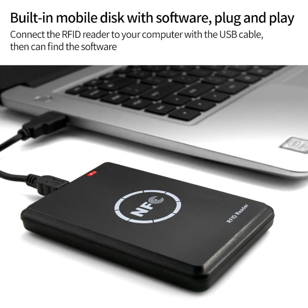 Frequências Múltiplas NFC Smart Card Reader, Gravador RFID, Copiadora Duplicadora, Fob USB, Cartão Chave Programador, Criptografia de Cópia, 125KHz, 13.56MHz