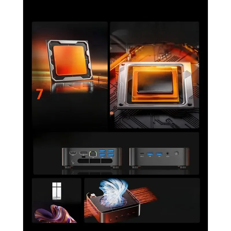 미니 PC 게이밍, AMD 7430U (5850U와 동급, 6코어/12스레드, 최대 4.3GHz), 16GB DDR4 512GB SSD 미니 컴퓨터 마이크로 데스크탑 PC 4K