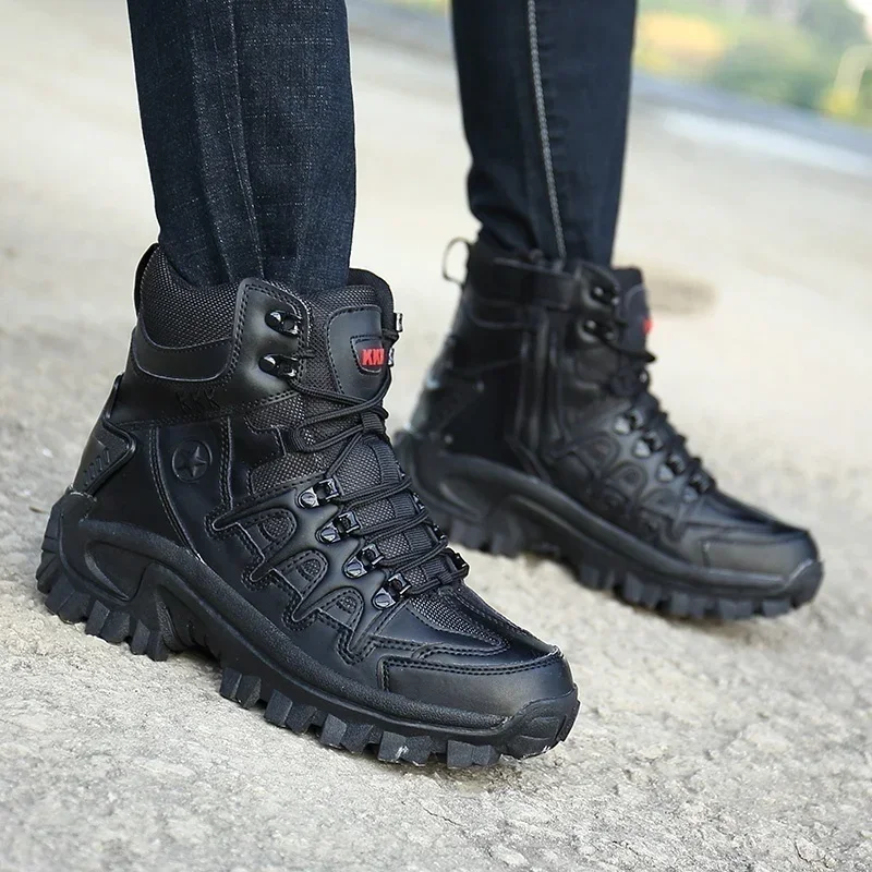 ผู้ชายทหาร BOOT COMBAT Mens ข้อเท้า BOOT ยุทธวิธีขนาดใหญ่ 39-46 Army BOOT ชายรองเท้าทํางานรองเท้ารถจักรยานยนต์รองเท้า