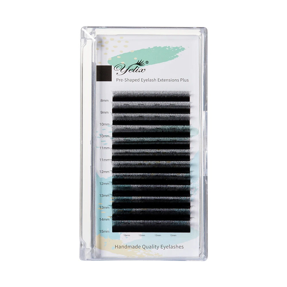 Yelix 3D Lashes Natural Soft 3D Narrow W Shape Eyelash Extension Smaller Spacing Premade Volume Lashes Brazilian Volume Lashes