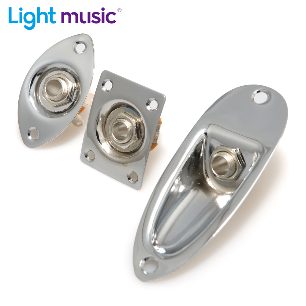 VUÔNG Năng Kiểu Đàn Guitar Bass 1/4 Đầu Ra Đầu Vào Ổ Cắm Đàn Guitar Điện Đen Vàng Chrome Gutiar Phần