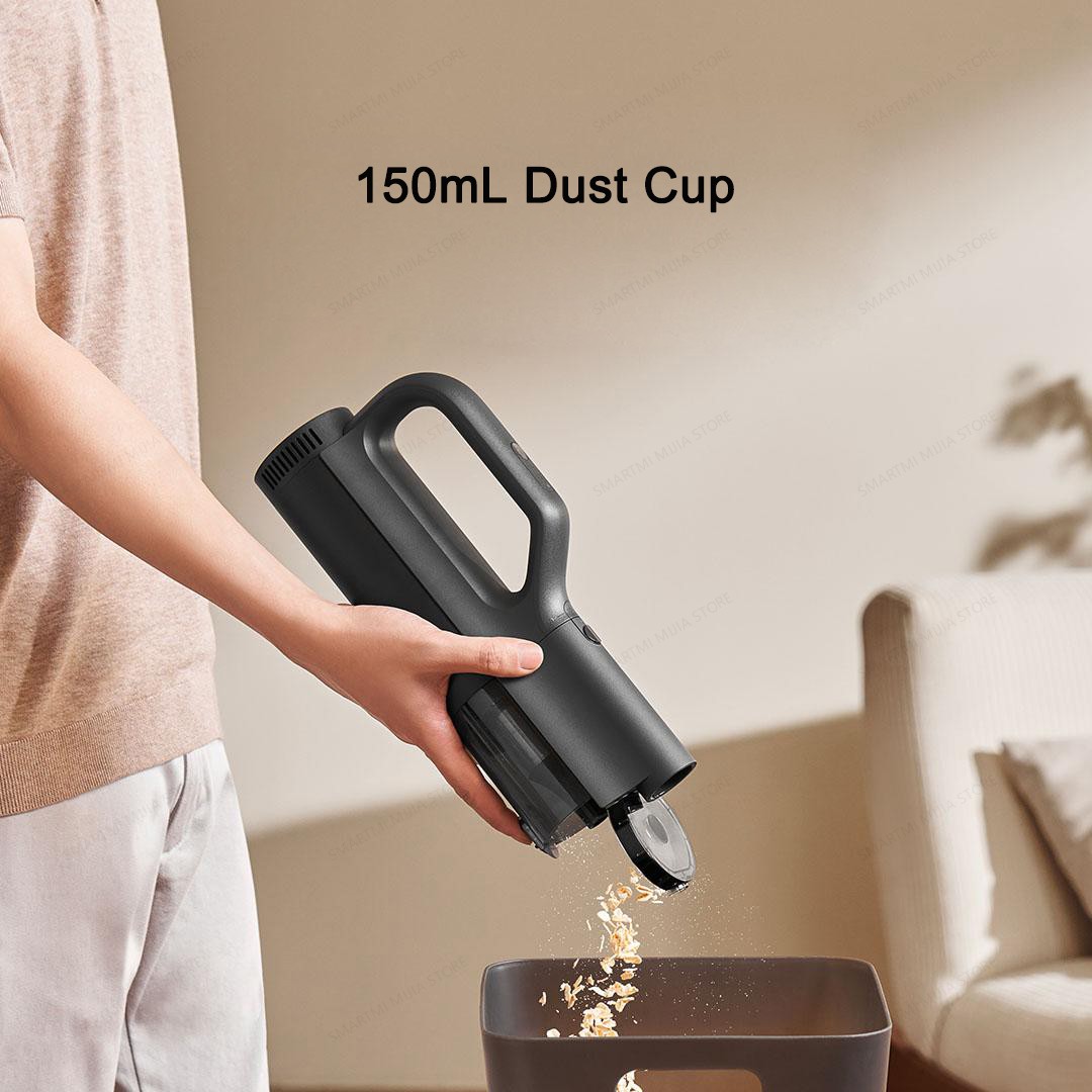 Xiaomi mijia aspirador de pó para carro, sucção 21kpa, carregamento rápido tipo c, copo de poeira de 150ml, para aspiradores domésticos sem fio, bateria de 2400mah