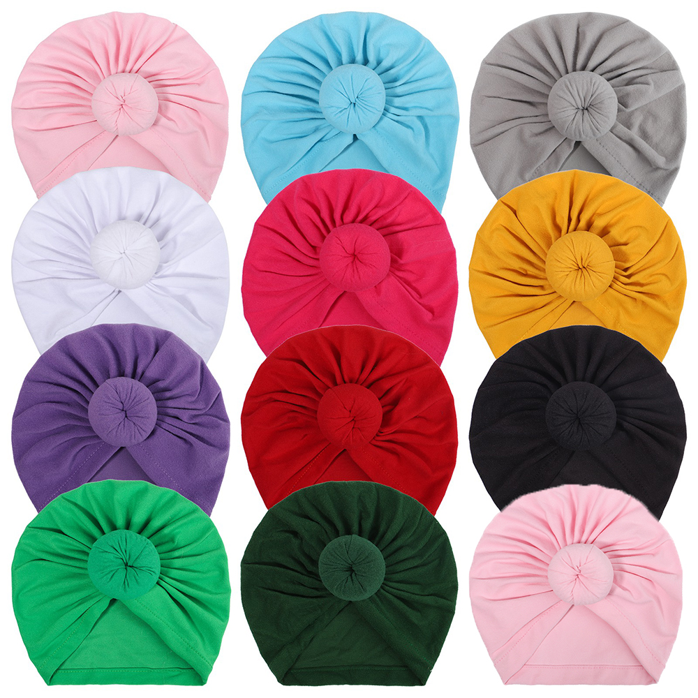 Turbante infantil para recién nacido, gorro elástico para bebé, diadema de nailon de Catton suave, gorros para niños pequeños, gorros para niña, accesorios para el cabello para niña