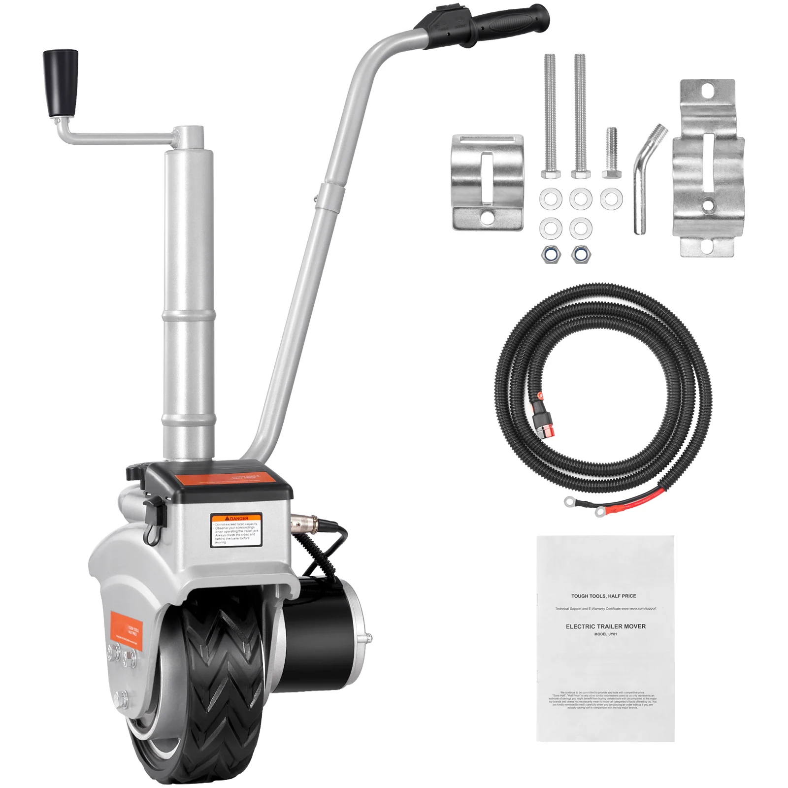 SucceBuy – chariot de remorque électrique, capacité de remorquage de 5000lb, roue Jockey de remorque 350W 12V avec vitesse mobile de 22 pieds/min pour remorque