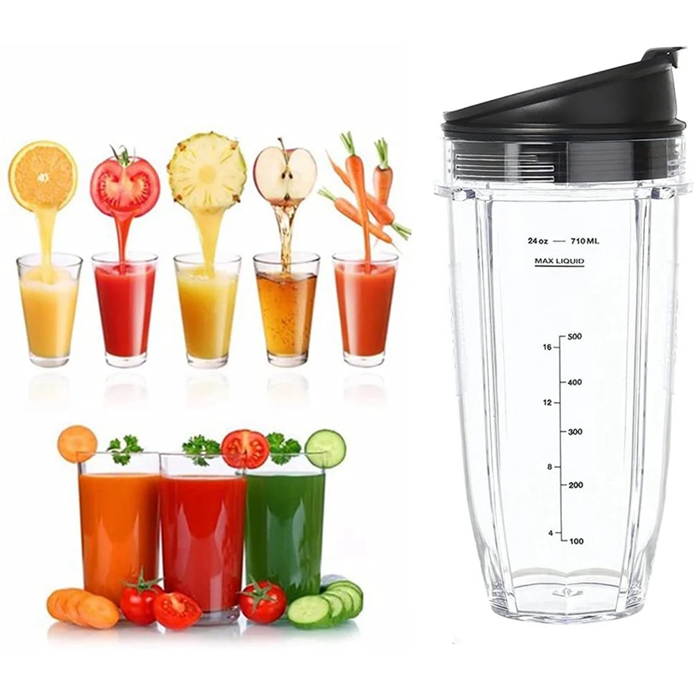 Blender Cup Replacement for Nutri Ninja Blender Cup, Blender Replacement Parts, Blender Parts (24 Oz/710 Ml)