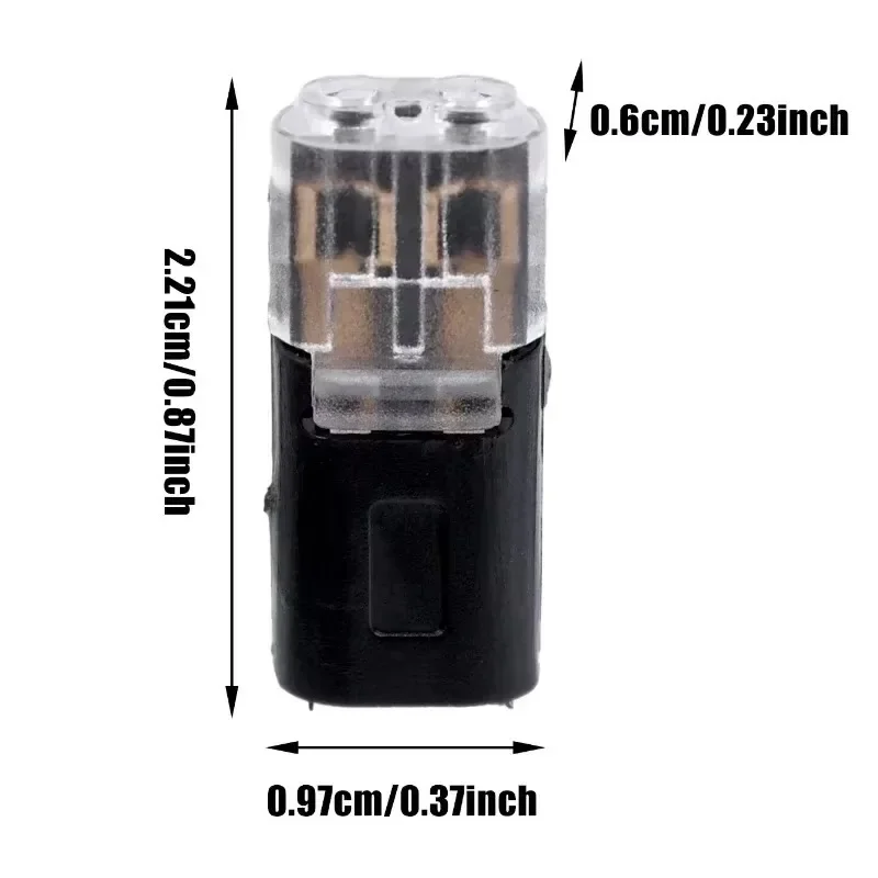 50/1pcs Double-Wire Plug-in Connector with Locking Buckle Pluggable LED Wire Connector 2 Pin 2 Way Universal Compact Wire