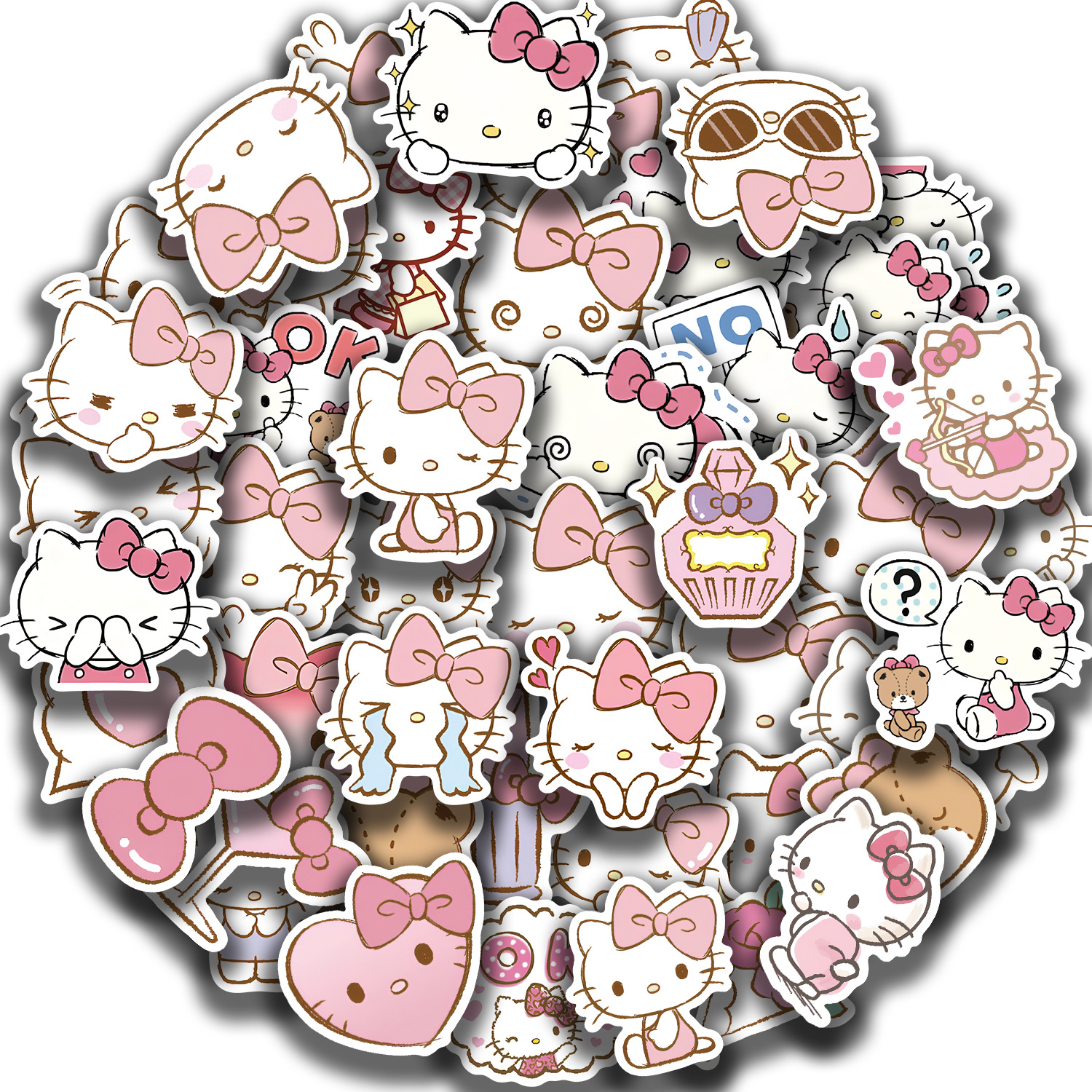 50PCS Kawaii Hello Kitty Meme Aufkleber Niedliche Sanrio Cartoon Aufkleber für Mädchen Spielzeug Telefon Gitarre Wasserflasche Graffiti Aufkleber