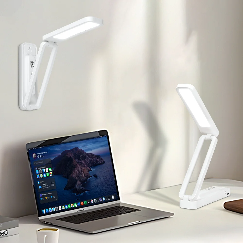 Luz nocturna recargable, lámpara LED de mesa táctil plegable, regulable, para el hogar, dormitorio, lámparas de escritorio de lectura, iluminación Led de pared con Control remoto