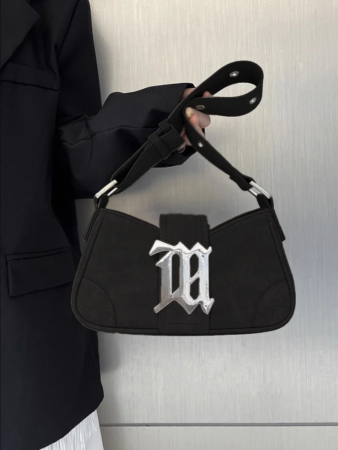 Casual Bags For Women Luxury Designer Brand Handbags And Purses 2024 New In PU Nubuck Sheet Metal Decoration Crossbody Bag Small
