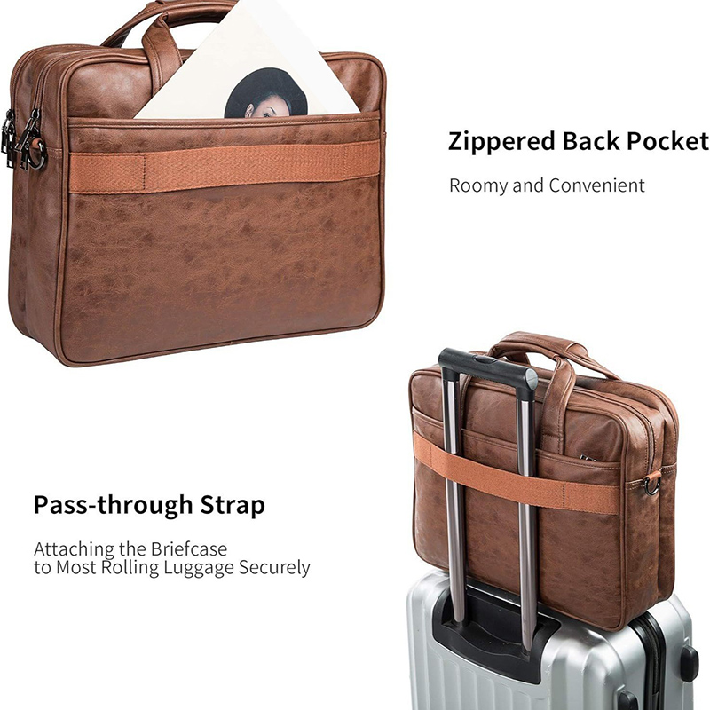 Maletín de negocios multifunción para hombre, bolso para portátil de 16 pulgadas, bandolera mensajero Retro de PU, bolsos cruzados de oficina de gran capacidad