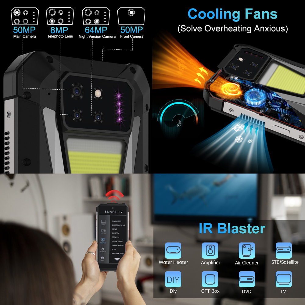 8849 Tank 3S Unihertz Smartphone resistente con proyector 5G 24/32GB RAM 256/512GB ROM Dimensity 8200 64MP Teléfono de visión nocturna