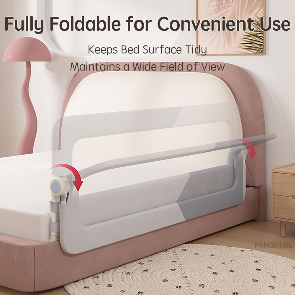 PANGDUBE 1pc ベビー安全ベッド手すりネジ不要の取り付けベビー安全ベッドバリア保護ベッドレールガード子供用ベッドフェンス
