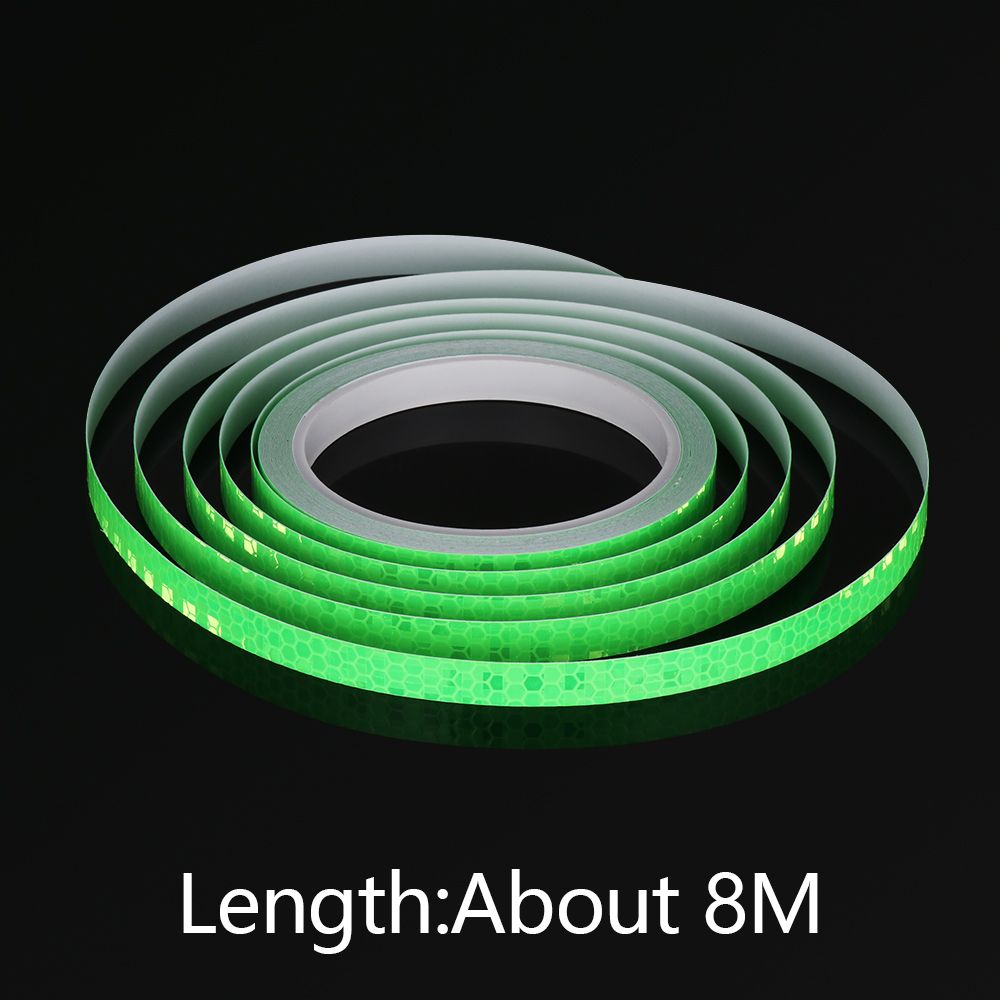 Cinta reflectante para llanta de motocicleta, calcomanías con efecto de advertencia, vinilo brillante impermeable, 6 colores, gran oferta