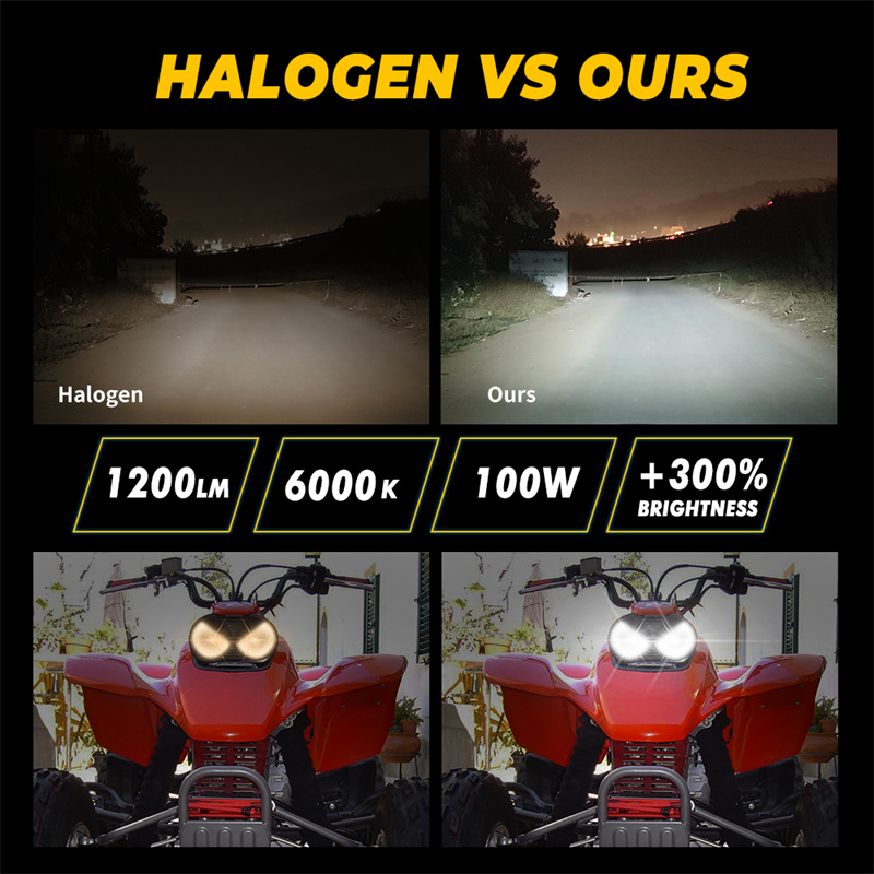 2 Chiếc Siêu Trắng 100W Đèn LED Đội Đầu Đèn Pha Bóng Đèn Dành Cho Xe Yamaha GRIZZLY 660 400 450 350 125 YFZ350 YFZ450 RAPTOR 350 700