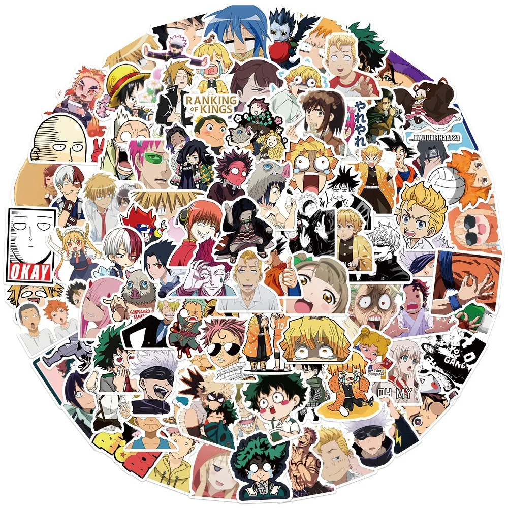 Set di 100 adesivi anime mix Demon Slayer Attack on Titan adesivi Graffiti decalcomanie laptop bagagli skateboard adesivo impermeabile